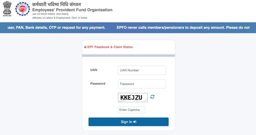 EPF Passbook & Claim Status