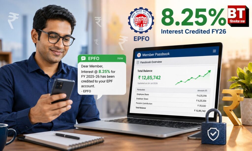 epfo passbook check 8.25% interest updated pf balance
